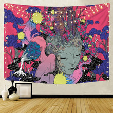 Load image into Gallery viewer, Nordic psychedelic hanging fabric background wall covering home decoration wall blanket tapestry bedroom wall hanging 95*73cm