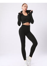 Load image into Gallery viewer, Sports Yoga suit running fitness nylon quick drying long sleeved trousers set women