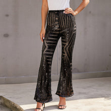 Load image into Gallery viewer, Sequin slacks women's new high waist loose straight leg trousers for autumn