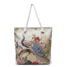Load image into Gallery viewer, Double-sided Ethnic Style Embroidery Bag Women's Live Embroidery Peacock Elephant Canvas Bag