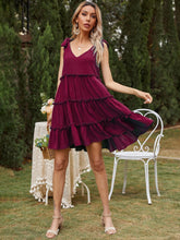 Load image into Gallery viewer, Summer new solid street shoot sleeveless dress temperament generous A-word sling dress multi layer