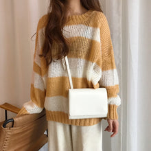 Load image into Gallery viewer, Winter Loose Contrast Stripes Thin Section Sweater