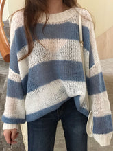 Load image into Gallery viewer, Winter Loose Contrast Stripes Thin Section Sweater