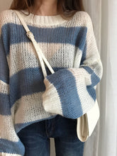 Load image into Gallery viewer, Winter Loose Contrast Stripes Thin Section Sweater