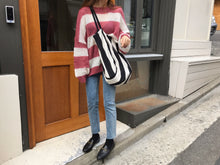Load image into Gallery viewer, Winter Loose Contrast Stripes Thin Section Sweater