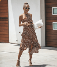 Load image into Gallery viewer, 3 Colors Summer Fashion Wave Point Lace Irregular Midi Dress