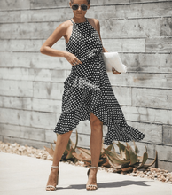 Load image into Gallery viewer, 3 Colors Summer Fashion Wave Point Lace Irregular Midi Dress
