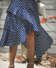 Load image into Gallery viewer, 3 Colors Summer Fashion Wave Point Lace Irregular Midi Dress