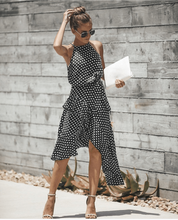 Load image into Gallery viewer, 3 Colors Summer Fashion Wave Point Lace Irregular Midi Dress