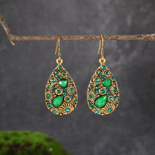 Load image into Gallery viewer, Creative Water Drop Gem Inlaid  Ancient National Style Earrings