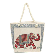 Load image into Gallery viewer, Double-sided Ethnic Style Embroidery Bag Women's Live Embroidery Peacock Elephant Canvas Bag