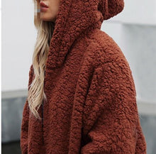 Load image into Gallery viewer, Autumn And Winter Hooded Plush Thick Loose Sweater Coat