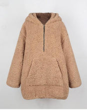 Load image into Gallery viewer, Autumn And Winter Hooded Plush Thick Loose Sweater Coat