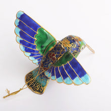 Load image into Gallery viewer, Cloisonne Copper Bodied Kingfisher Hummingbird Pendant Filigree Christmas Tree Pendant Collection