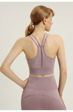 Load image into Gallery viewer, Solid Color Sports Beauty Back Underwear Shockproof Gathering Yoga Wear Sports Bra Seamless Washable Fitness Vest