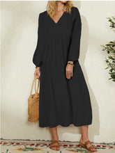 Load image into Gallery viewer, Fashion women's cotton loose Lantern Sleeve Dress