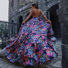 Load image into Gallery viewer, Women's sexy slip print skirt ethnic style beach casual maxi dress