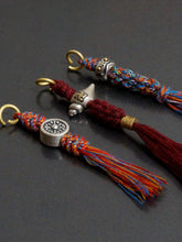 Load image into Gallery viewer, 925 Sterling Silver Cotton Tassel Hanging Accessories Cotton Rope Tibetan Hanging Accessories