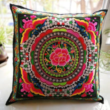 Load image into Gallery viewer, Ethnic Style Flower Embroidered Pillow Cover Cushion Cover