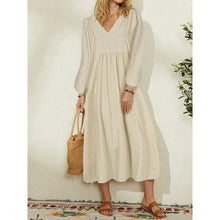 Load image into Gallery viewer, Fashion women's cotton loose Lantern Sleeve Dress