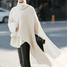 Load image into Gallery viewer, Long sleeve turtleneck sweater, knitted jumper, loose windbreaker