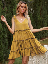 Load image into Gallery viewer, Summer new solid street shoot sleeveless dress temperament generous A-word sling dress multi layer