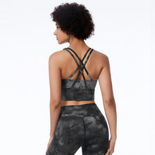 Load image into Gallery viewer, Large tie dyed sports underwear women's training fitness vest with bra Yoga suit