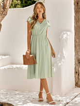 Load image into Gallery viewer, Casual women's solid color V-neck waist fresh style dress women