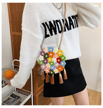 Load image into Gallery viewer, Ethnic Style, New Trend, Fashionable Tassel, Small Round Bag, Niche Design, Crossbody Handmade Woven Bag