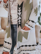Load image into Gallery viewer, Autumn and winter new women's long sleeved printed cardigan coat woolen coat