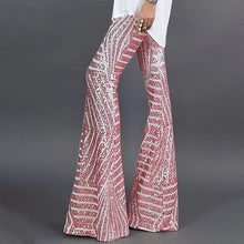 Load image into Gallery viewer, Sequin slacks women's new high waist loose straight leg trousers for autumn