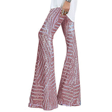 Load image into Gallery viewer, Sequin slacks women's new high waist loose straight leg trousers for autumn