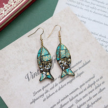 Load image into Gallery viewer, Minority design Nepal copper fish Tibetan handmade necklace men's and women's ethnic style retro temperament simple Earring Set