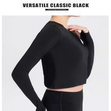 Load image into Gallery viewer, Sports Yoga Wear Women's Loose Slimming Blouse and Quick-drying Sportswear Solid Color Long-sleeved Yoga Wear with Hollow Back