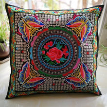 Load image into Gallery viewer, Ethnic Style Flower Embroidered Pillow Cover Cushion Cover