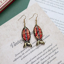 Load image into Gallery viewer, Minority design Nepal copper fish Tibetan handmade necklace men's and women's ethnic style retro temperament simple Earring Set