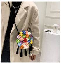 Load image into Gallery viewer, Ethnic Style, New Trend, Fashionable Tassel, Small Round Bag, Niche Design, Crossbody Handmade Woven Bag