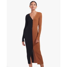 Load image into Gallery viewer, Women's autumn new temperament commuter color matching button high waist long dress