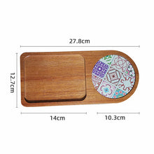 Load image into Gallery viewer, Solid Wood Tray, Water Cup, Plate, Vintage Bread, Dim Sum, Dessert Storage, Breakfast and Small Plate