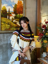 Load image into Gallery viewer, Bohemian vintage wear photo shawl women's outer with ethnic style vacation tassel plus thick warm cape cape