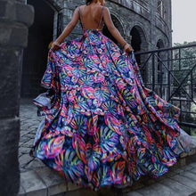 Load image into Gallery viewer, Women's sexy slip print skirt ethnic style beach casual maxi dress
