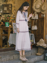Load image into Gallery viewer, Ethnic style embroidered dress, heavy embroidery, sun protection, long sleeve, Vintage loose dress