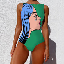 Load image into Gallery viewer, Swimsuit One-piece Bikini Personality Abstract Printed Swimsuit Female Sleeveless Monokini