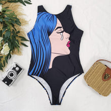 Load image into Gallery viewer, Swimsuit One-piece Bikini Personality Abstract Printed Swimsuit Female Sleeveless Monokini