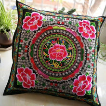 Load image into Gallery viewer, Ethnic Style Flower Embroidered Pillow Cover Cushion Cover