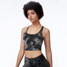 Load image into Gallery viewer, Large tie dyed sports underwear women's training fitness vest with bra Yoga suit