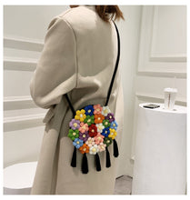 Load image into Gallery viewer, Ethnic Style, New Trend, Fashionable Tassel, Small Round Bag, Niche Design, Crossbody Handmade Woven Bag