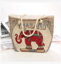 Load image into Gallery viewer, Double-sided Ethnic Style Embroidery Bag Women's Live Embroidery Peacock Elephant Canvas Bag