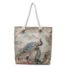 Load image into Gallery viewer, Double-sided Ethnic Style Embroidery Bag Women's Live Embroidery Peacock Elephant Canvas Bag
