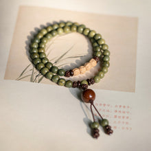 Load image into Gallery viewer, Old material green sandalwood Buddha beads bracelet female forest student sandalwood passion seed bracelet couple ethnic style